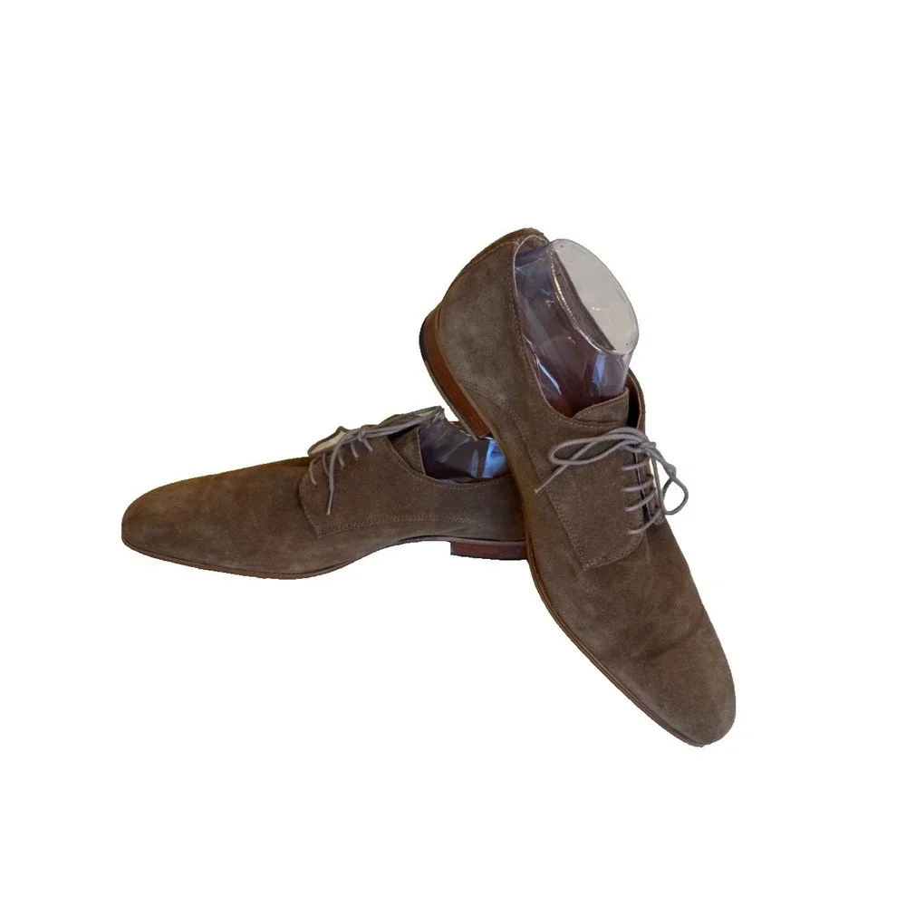 Van Dalen - Men's Brown Suede Oxford Shoes; Made in Portugal; EU 46; US 12